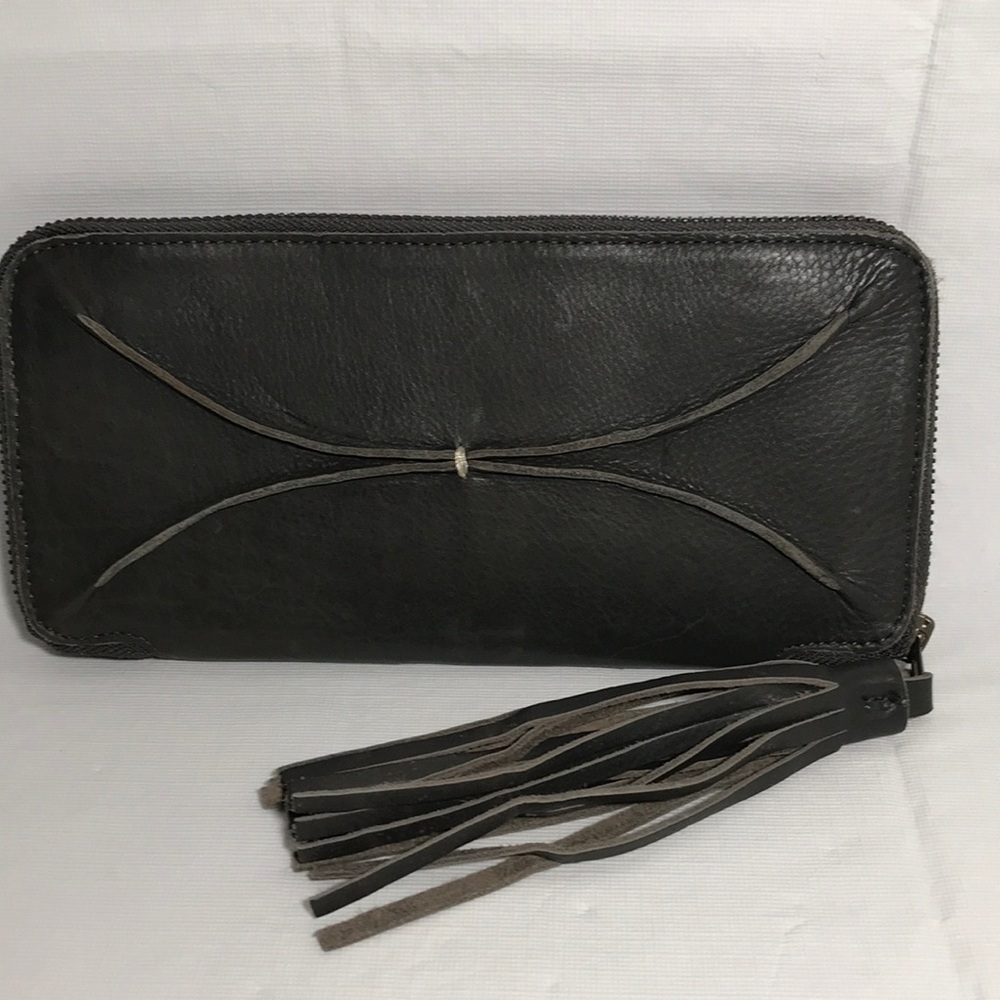Lisa Leonard Designs You Are Beautiful Boho 3/4 Zip Leather Wallet